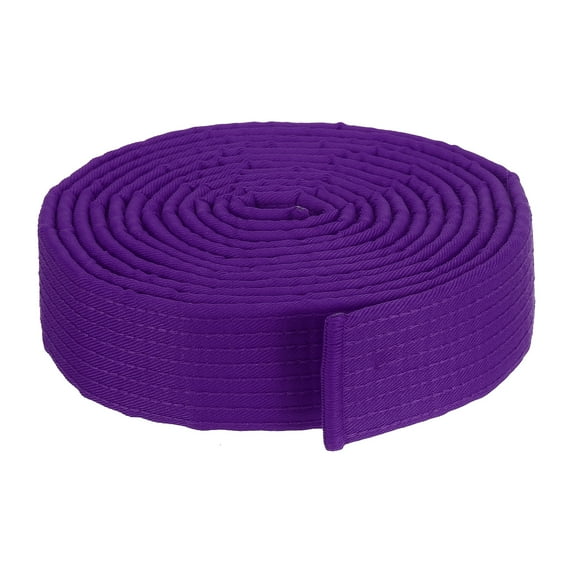 Uxcell Taekwondo Colored Ranking Belt 1.6"x11.2Ft 3.4m, Cotton Martial Arts Judo Karate Belt, Purple