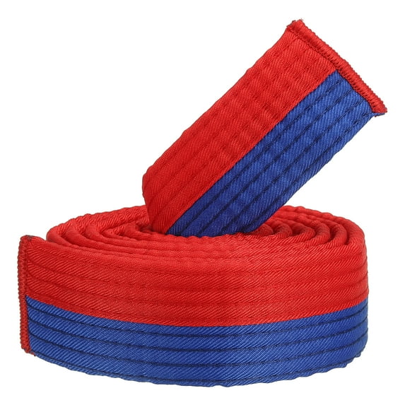 Uxcell Taekwondo Colored Ranking Belt, 1.6"x6.6Ft Polyester Martial Arts Judo Karate Belt, Blue-red