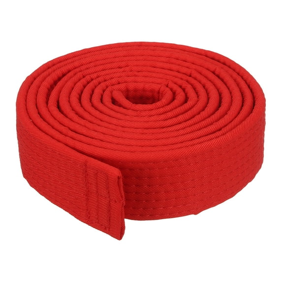 Uxcell Taekwondo Colored Ranking Belt 1.6"x7.9Ft 2.4m, Polyester Martial Arts Judo Karate Belt, Red