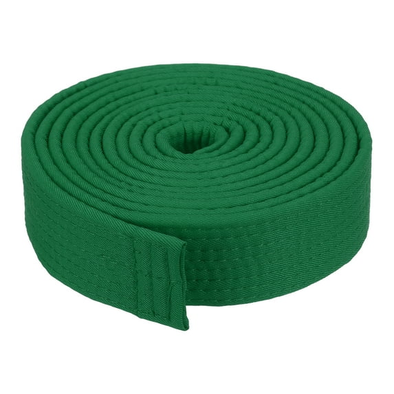Uxcell Taekwondo Colored Ranking Belt 1.6"x9.8Ft 3 m, Polyester Martial Arts Judo Karate Belt, Green