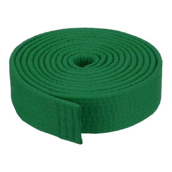 Uxcell Taekwondo Colored Ranking Belt 1.6"x9.8Ft 3 m, Polyester Martial Arts Judo Karate Belt, Green