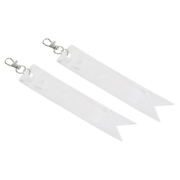Uxcell Tag Safety Reflector Pendant Reflective Gear Lobster Clasp, Silver 2 Pack