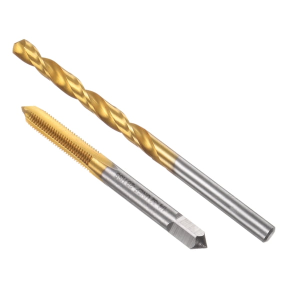Uxcell Tap & Drill Bit Set, 1/4-32 UNEF Straight Flute Tap and 7/32" (5.6mm) Drill Bit Ti-Coated Thread Tools