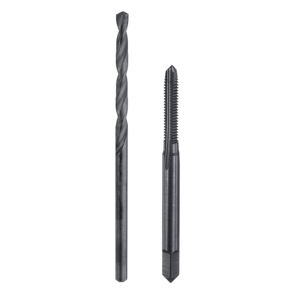 Uxcell Tap and Drill Bit Set, 1pcs 6-40 UNF Straight Flute Thread Screw Taps & 1pcs 2.7mm Twist Drill Bits, Black Oxide HSS-6542 Tapping Threading Tool Kit