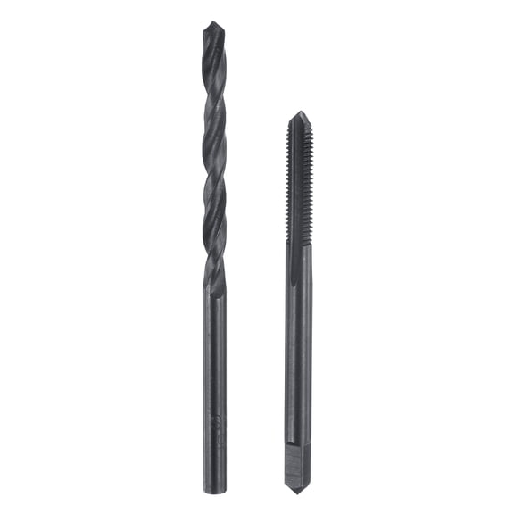 Uxcell Tap and Drill Bit Set, 1pcs 8-40 UN Straight Flute Thread Screw Taps & 1pcs 3.5mm Twist Drill Bits, Black Oxide HSS-6542 Tapping Threading Tool Kit