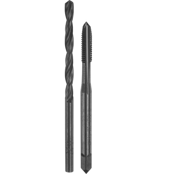 Uxcell Tap and Drill Bit Set, 1pcs M4 x 0.75 Straight Flute Thread Screw Taps & 1pcs 3.2mm Twist Drill Bits, Black Oxide HSS-6542 Tapping Threading Tool Kit
