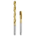thumbnail image 1 of Uxcell Tap and Drill Bit Set, 1pcs M8 x 1.25 Metric Spiral Point Thread Screw Taps & 1pcs 6.8mm Twist Drill Bits, Titanium Coated HSS-6542 Tapping Threading Tool Kit, 1 of 7