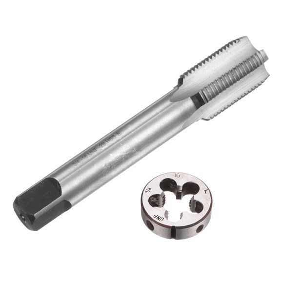 Uxcell Tap and Die Set 3/4-16 UNF Left Hand Screw Tap & Round Die Thread Repair Tools 2 Pieces