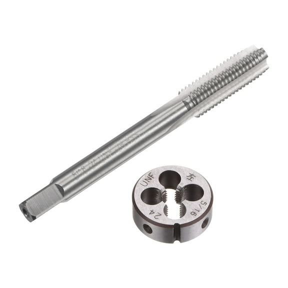Uxcell Tap and Die Set 5/16-24 UNF Left Hand Screw Tap & Round Die Thread Repair Tools 2 Pieces