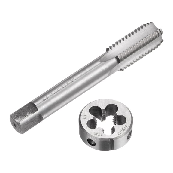 Uxcell Tap and Die Set 5/8-11 UNC Left Hand Screw Tap & Round Die Thread Repair Tools 2 Pieces