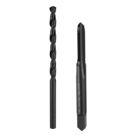 Uxcell Tap and Drill Bit Set, 8-40 UN Straight Flute Tap & 3.5mm Drill Bit Black Oxide