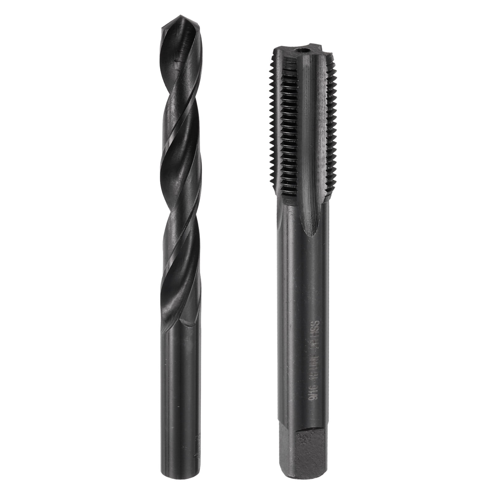 Uxcell Tap and Drill Bit Set, 9/16-18UNF Straight Flute Tap & 13mm Drill Bit Black Oxide