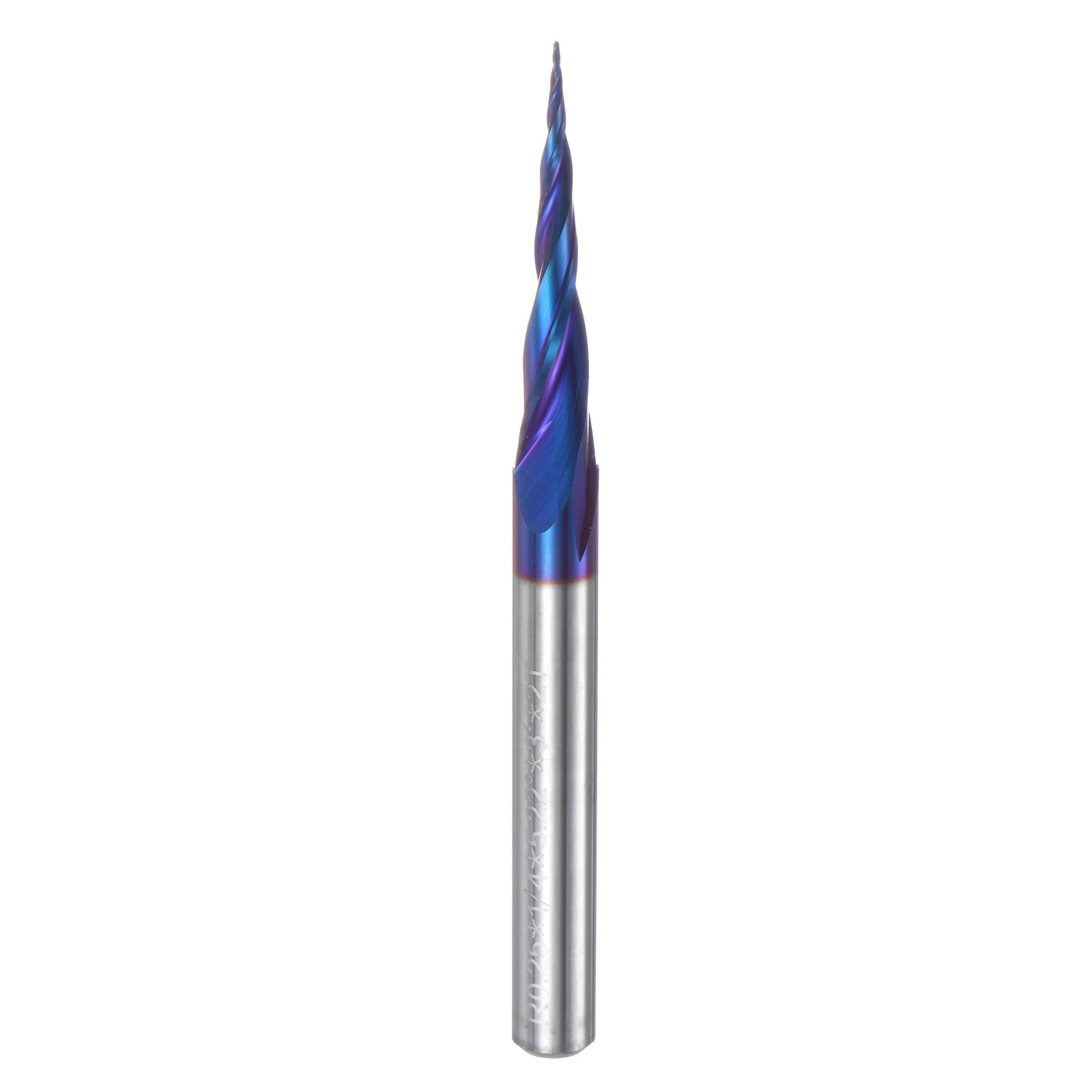 Uxcell Tapered Ball Nose End Mill 0.25mm Radius 1/4" Shank Solid Carbide Coated Upcut Spiral 2 Flutes