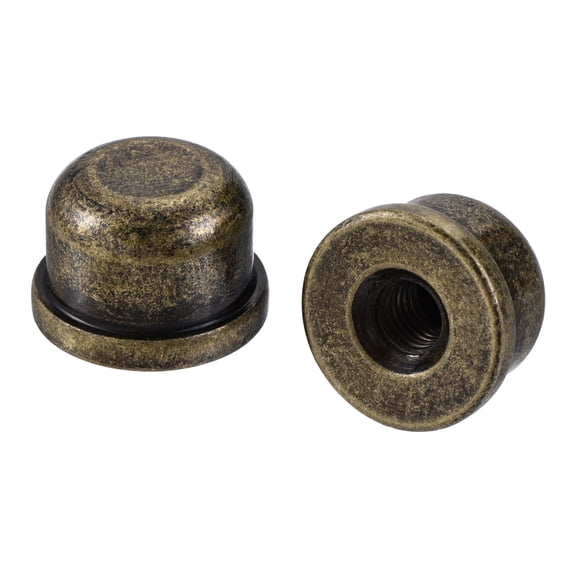 Uxcell Tapped 1/4-27 Thread for Lamp Harp Iron Electroplated  Bronze Lamp Shade Finials Caps Copper Plating 8 Pack
