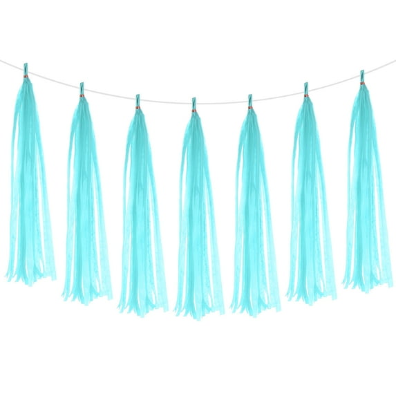Uxcell Tassel Garland Banner Tissue Paper Tassels Party Decorations DIY Kits for Wedding Birthday Light Blue