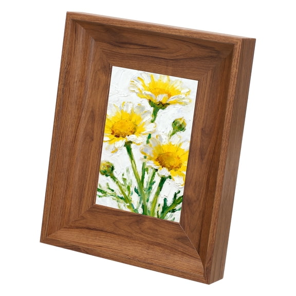 Uxcell Teak Color Rectangle Photo Frame, 6.3x7.8 Inch Resin Photo Frame Tabletop Display for Pictures Certificates Home Office Decor, Suits for 8.9x12.7cm Photo