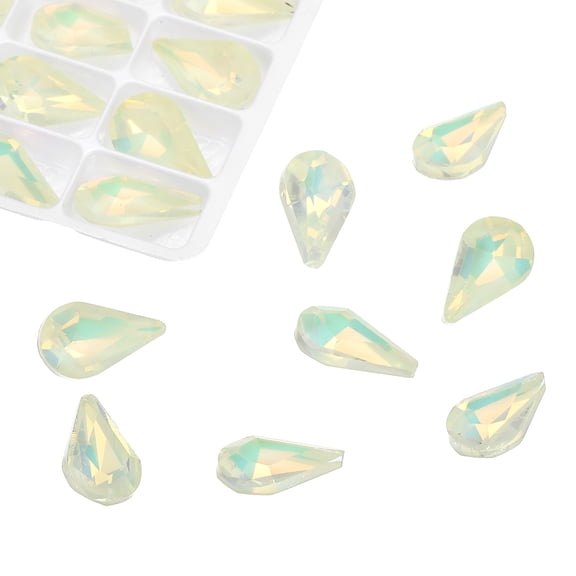 Uxcell Tear Drop Rhinestones for Jewelry Making DIY for Nails Pointed Back Rhinestones Setting Crystals Stone Yellow