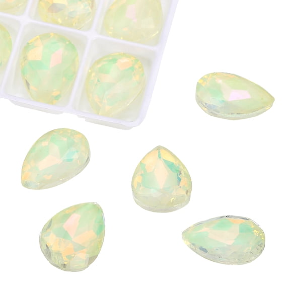 Uxcell Tear Drop Rhinestones for Jewelry Making DIY for Nails Pointed Back Rhinestones Setting Crystal Stone Yellow