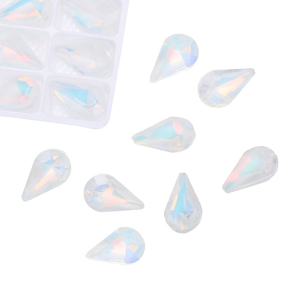 Uxcell Tear Drop Rhinestones for Jewelry Making DIY for Nails Pointed Back Rhinestones Setting Crystals Stone White