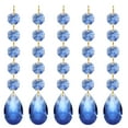 thumbnail image 1 of Uxcell Teardrop Crystal Chandelier Pendants Beads, 5 Pack 135mm Length 38mm Prisms Parts Blue, 1 of 6