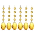 thumbnail image 1 of Uxcell Teardrop Crystal Chandelier Pendants Beads, 6 Pack 120mm Length 38mm Prisms Parts Beads Gold Tone, 1 of 6