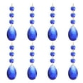 thumbnail image 1 of Uxcell Teardrop Crystal Chandelier Pendants Beads, 8 Pack 100mm Length 38mm Prisms Parts Beads Blue, 1 of 6