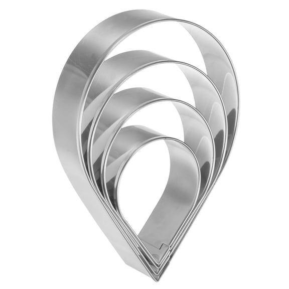 Uxcell Teardrop/Raindrop Cookie Cutter Set Assorted Sizes Stainless Steel Water-Drop Rose Flower Petal Cookie Cutters