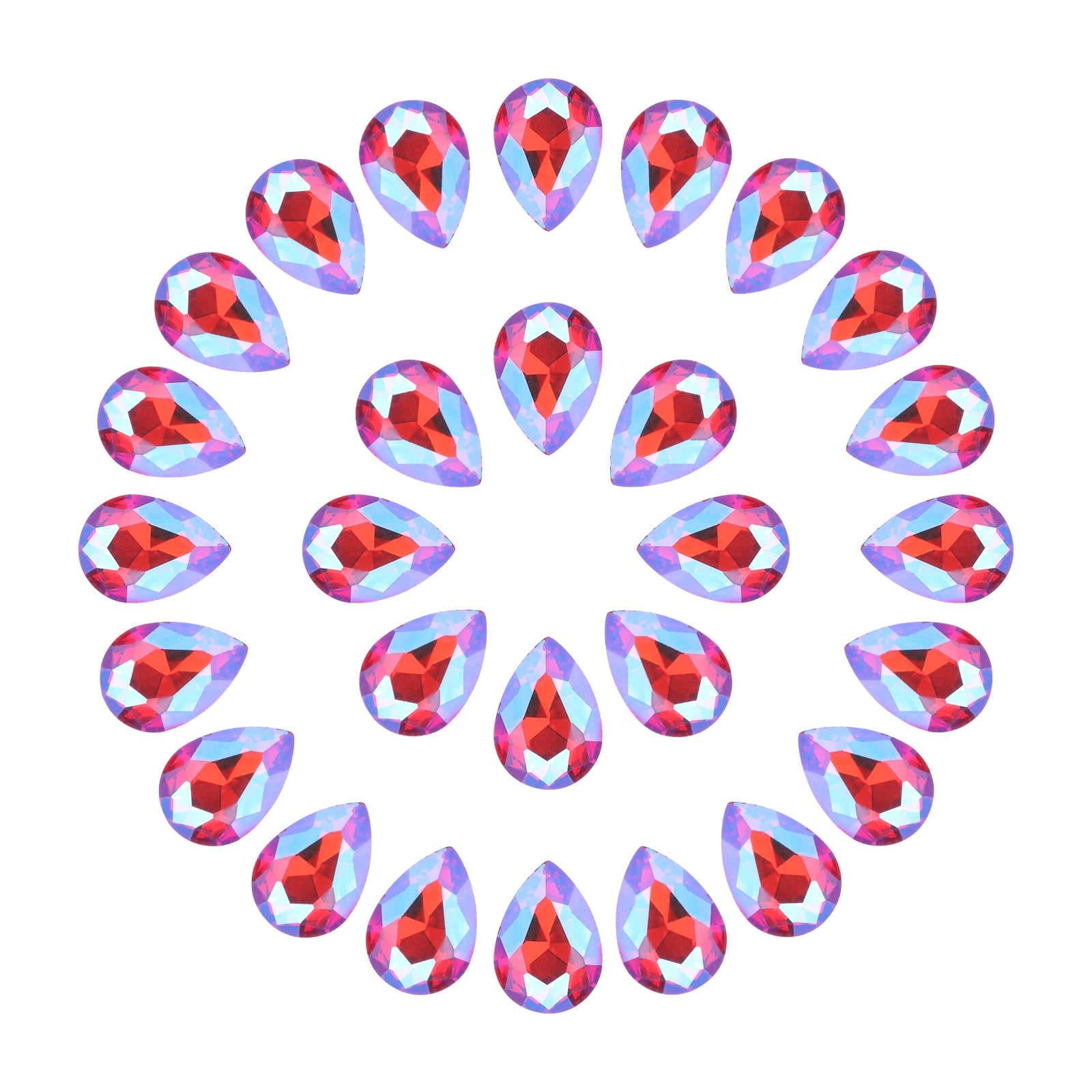 Uxcell Teardrop Rhinestones Acrylic Pointed Back Rhinestone Beads Gems ...