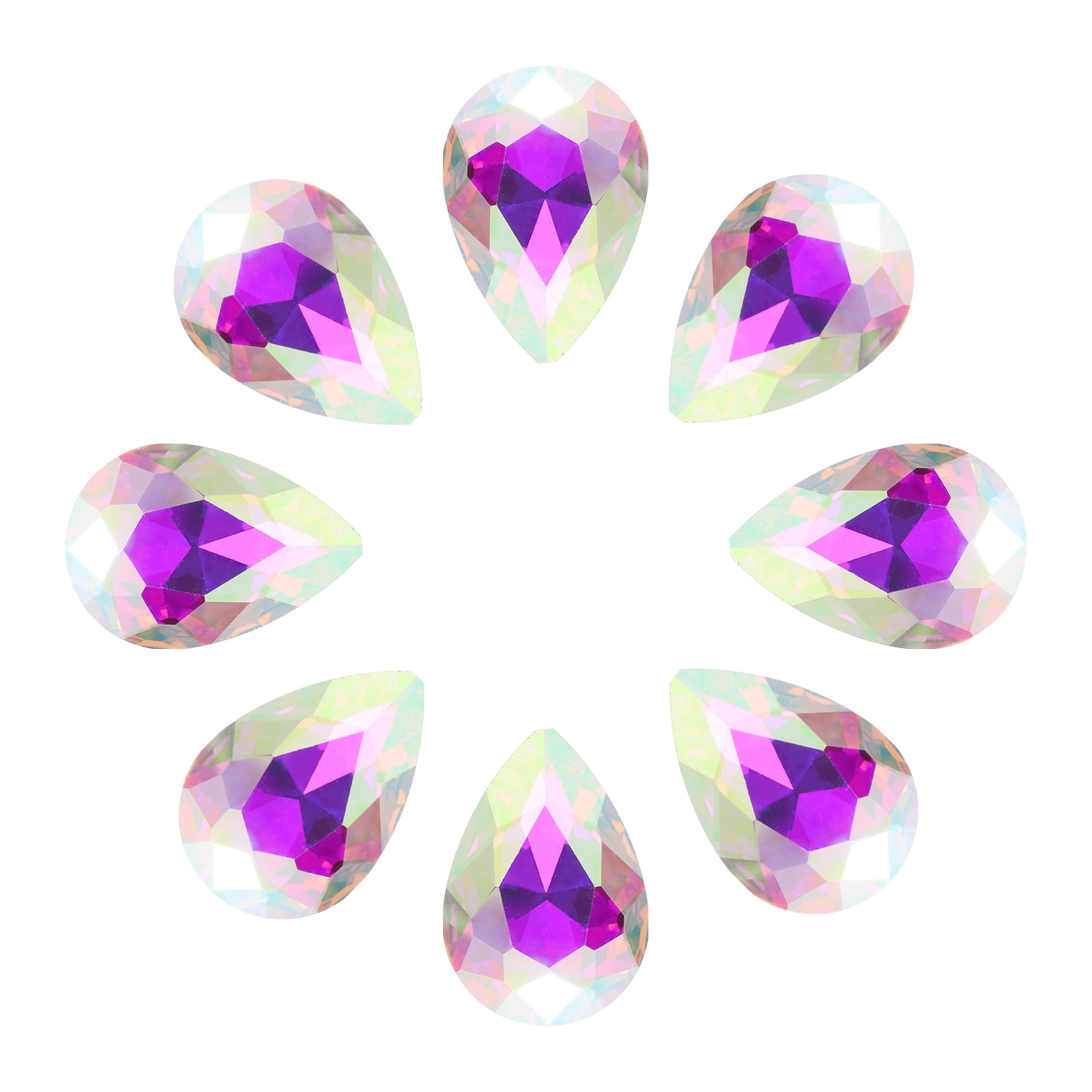 Uxcell Teardrop Rhinestones Glass Pointed Back Rhinestone Beads Gems ...