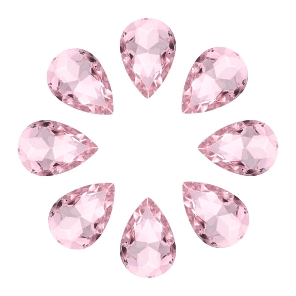 Uxcell Teardrop Rhinestones Glass Pointed Back Rhinestone Beads Gems for Jewelry Making Costume Crystal Embellishments Craft Pink