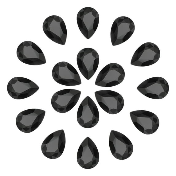 Uxcell Teardrop Rhinestones Glass Pointed Back Rhinestone Beads Gems for Jewelry Making Costume Crystal Embellishments Crafts Black