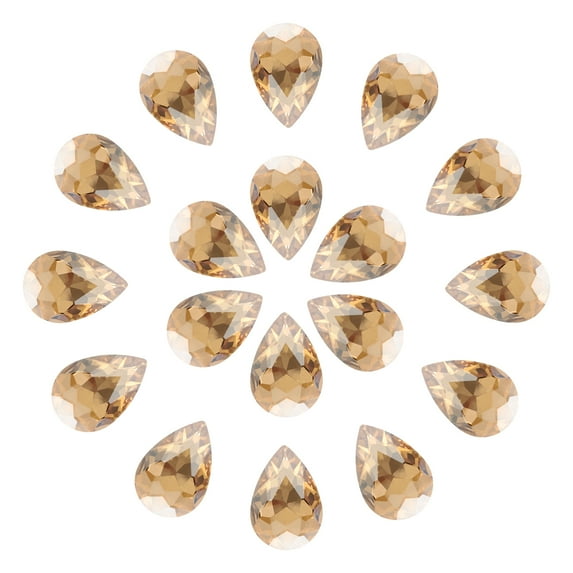 Uxcell Teardrop Rhinestones Glass Pointed Back Rhinestone Beads Gems for Jewelry Making Costume Crystal Embellishments Crafts Champagne Gold