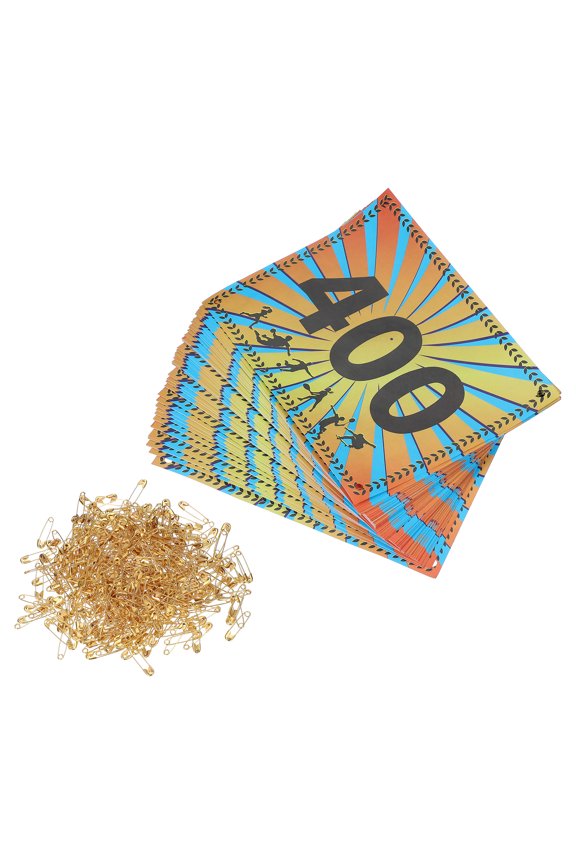 Tearproof Running Bib Numbers 7x6 Inch, 301-400 Wheat Ears Waterproof Competitor Numbers with Safety Pin
