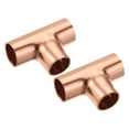 thumbnail image 1 of Uxcell Tee Copper Fitting 3 Way Welding Joint for Air Conditioner 3/8 Inch, 1 of 5