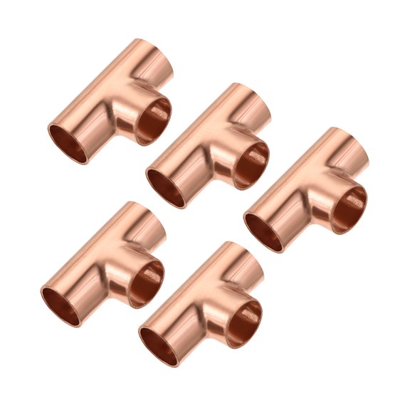 Uxcell Tee Copper Fitting 3 Way Welding Joint for HVAC Air Conditioner 1/2 Inch 5