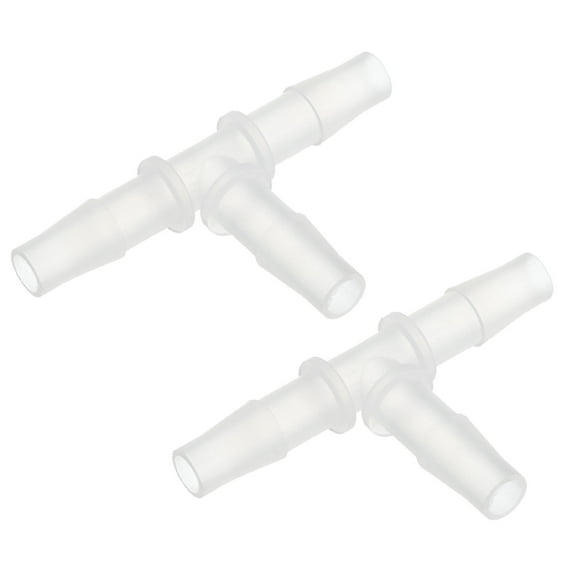 Uxcell Tee Fitting Plastic Barb 3 Way Equal T Shape Fitting Hose 3/8" for 8-8.5 mm Water Cooling Device 2Pcs