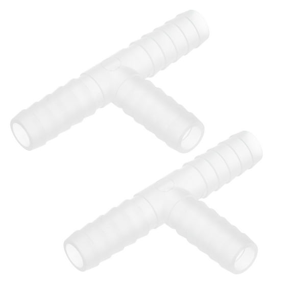 Uxcell Tee Fitting Plastic Barb 3 Way Equal T Shaped Fitting Hose OD 3/8" for ID 8-9 mm Water Cooling Hose 2Pcs