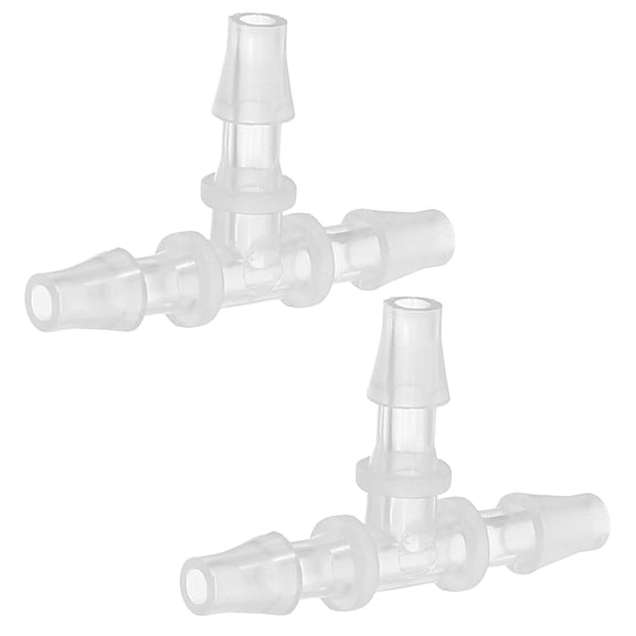 Uxcell Tee Hose Barb Fitting, Equal T Shaped 3 Way Joint Splicer Mender Adapter Union Intersection Barbed Split 2 3/16"