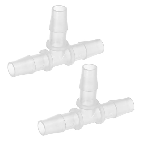 Uxcell Tee Hose Barb Fitting, Equal T Shaped 3 Way Joint Splicer Mender Adapter Union Intersection Barbed Split 2 3/8"