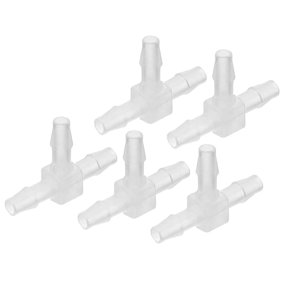 Uxcell Tee Hose Barb Fittings, Equal T Shaped 3 Way Joint Splicer Mender Adapter Union Barbed Split 5 1/8"