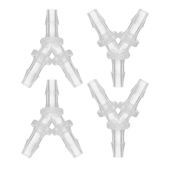 Uxcell Tee Hose Barb Fittings, Equal Y Shaped 3 Way Joint Splicer Adapter Union Barbed Split for Air Water Fuel Pipe 4 5/32"
