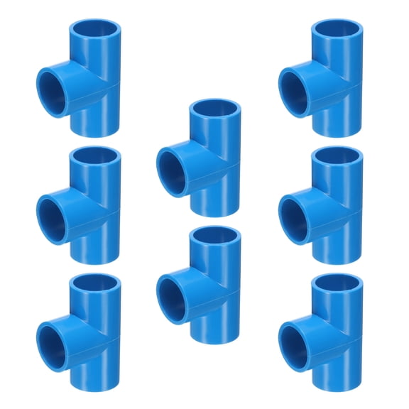 Uxcell Tee Fitting 3/4" 3 Way Connector Furniture Build Grade Pipe Coupling, Blue