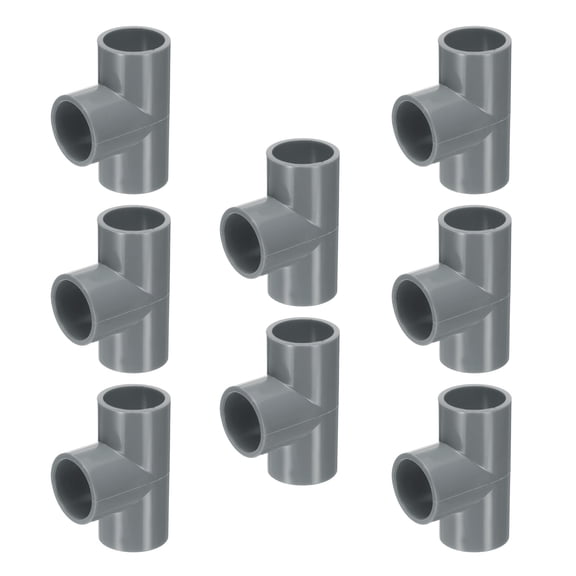 Uxcell Tee Fitting 3/4" 3 Way Connector Furniture Build Grade Pipe Coupling, Grey