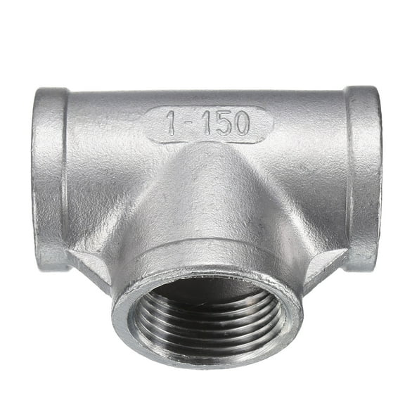 Uxcell Tee Pipe Fitting (1" x 1" x 1" ) NPT Female 304 Stainless Steel t Shaped 3 Way T-Connector for Industrial Connection Water Air Gas Oil Fuel