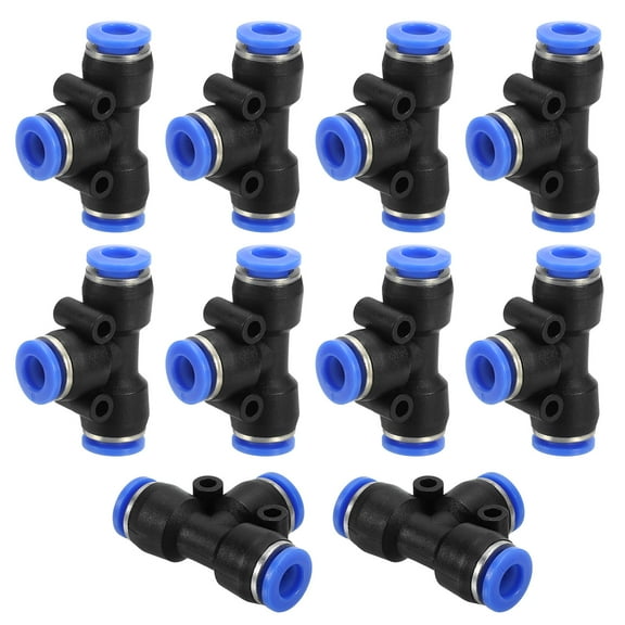 Uxcell Tee Plastic Push to Connect Fittings t Shaped 3 Ways Tube Connect Push Fit Push Lock 10 1/2"