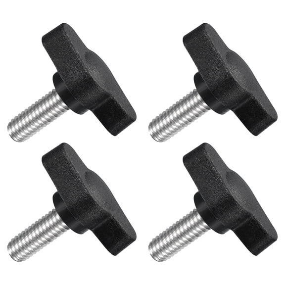 Uxcell Tee Wing Knobs Thumb Screws Clamping Screw Knob Black M6 x 16mm