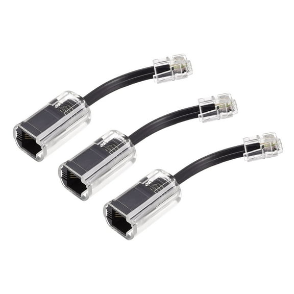 Uxcell Telephone Cord Detangler 360 Degree Rotating Landline Cable Anti-Tangle Phone Cord Clear Black 3pcs