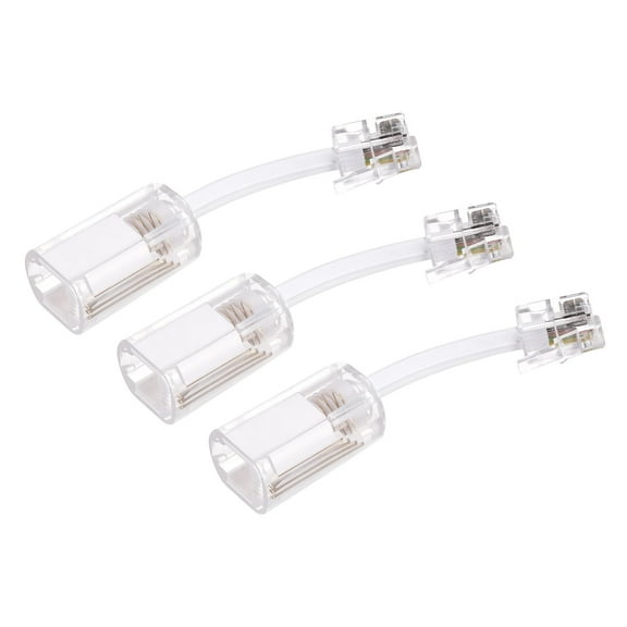 Uxcell Telephone Cord Detangler 360 Degree Rotating Landline Cable Anti-Tangle Phone Cord Clear White 3pcs
