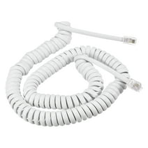 Uxcell Telephone Handset Cord, 4P4C 13.12 Feet Coiled Landline Phone Handset Cable for Home or Office White