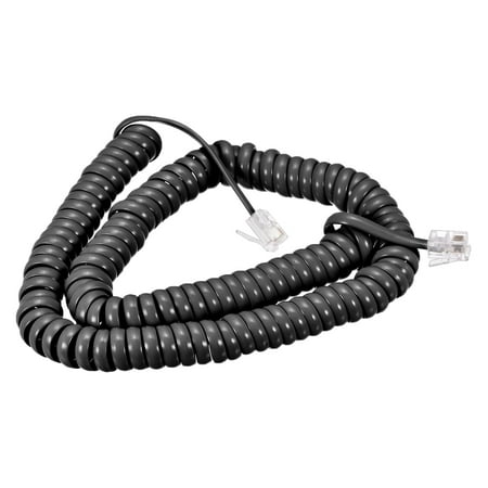 Uxcell Telephone Handset Cord, 4P4C Coiled Landline Phone Handset Cable for Home or Office Black 13.12 ft 1pcs